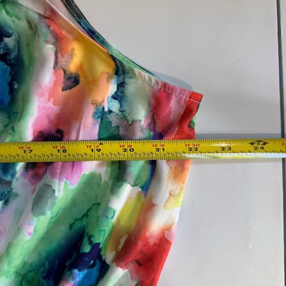 Watercolor 2X Plus Floral Stella & Julie Halter Neck Maxi Dress Boho Summer - Picture 7 of 10